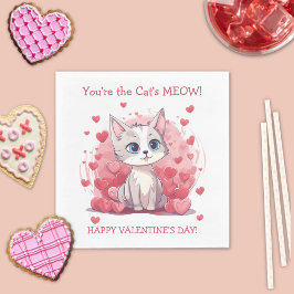 Du är Kattens Meow Valentine Pappersservett