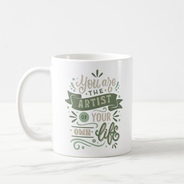 du är konstnär i ditt eget liv kaffemugg (Vänster)