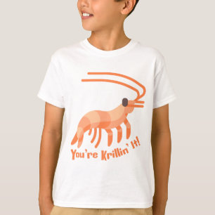 Du är Krillin! Cute Krill Pun Tecknad T Shirt