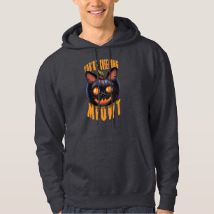 Du är krypande Meowt Halloween Black Cat Hoodie