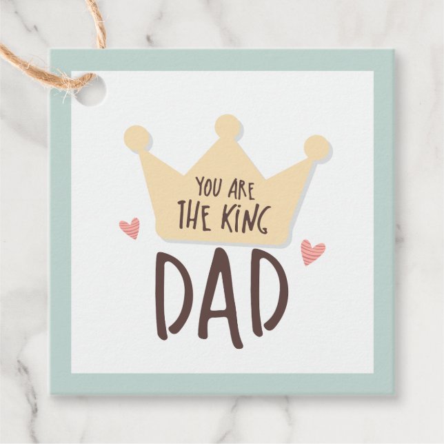 Du är kung pappa - fars dag - krona gåvor etiketter (Framsida)