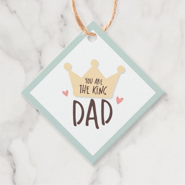 Du är kung pappa - fars dag - krona gåvor etiketter (Framsida)