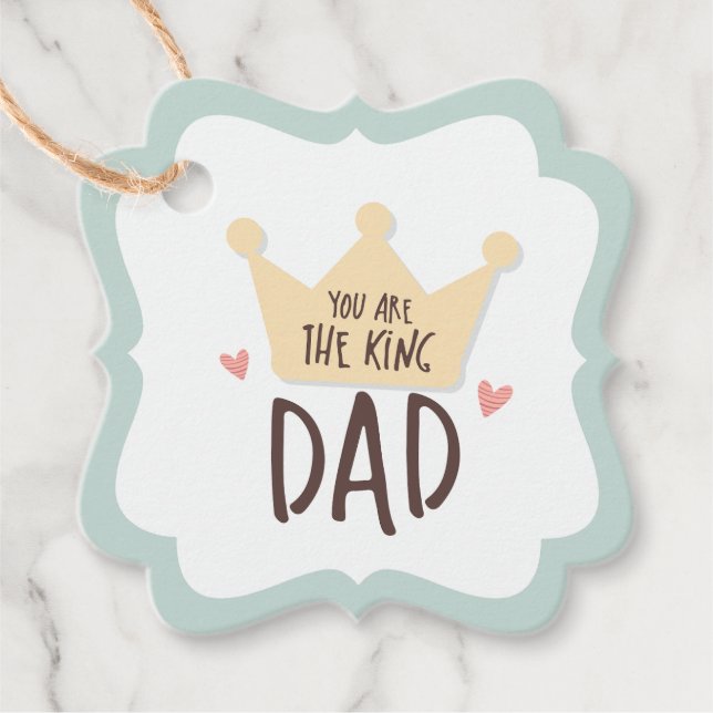 Du är kung pappa - fars dag - krona gåvor etiketter (Framsida)