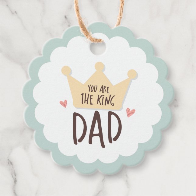 Du är kung pappa - fars dag - krona gåvor etiketter (Framsida)