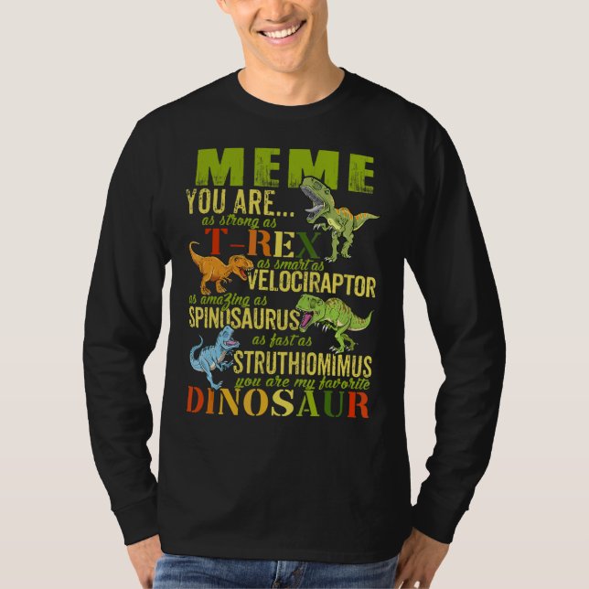 Du är lika stark som Rex Dinosaur Memesaurus T Shirt (Framsida)