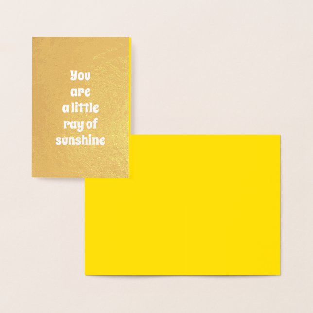 Du är lite Ray of Sunshine gult anpassningsbar Folierat Kort (Display)