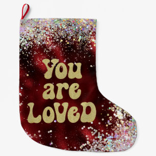 Du är Loved Affirmation Reminder Stor Julstrumpa