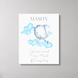 Du är Loved Cute Pojke Elephant Personlig Canvastryck