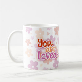 Du är Loved Flowers Lesbisk Pride Lettering Kaffemugg