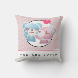 Du är Loved Kissing Bears på Polka dots Kudde