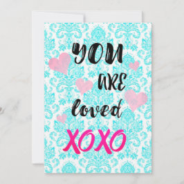 DU ÄR LOVED XOXO Valentine Day Card Julkort