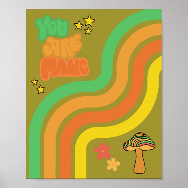Du Är Magi - Retro Svamp Poster (Framsidan)