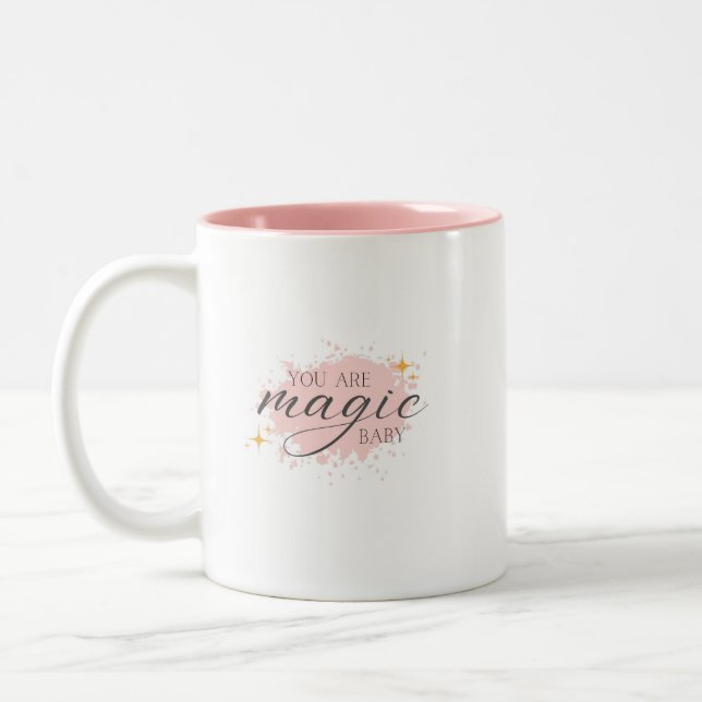 Du är Magic Positive Affirmation Rosa Coffee Mugg (Vänster)