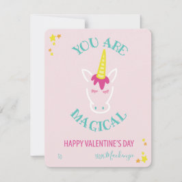 Du är Magic Unicorn Classroom Valentine Julkort