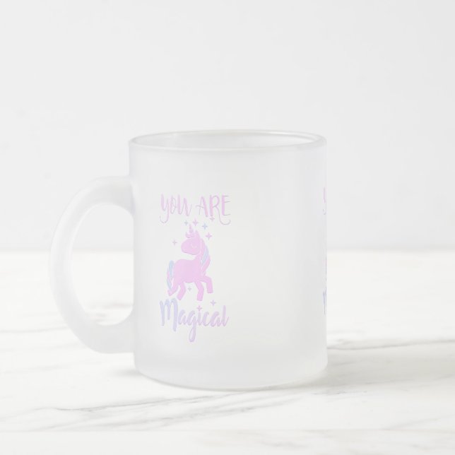 Du är Magic Unicorn Frostat Glass Mugg (Vänster)