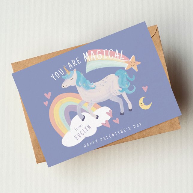 Du är Magic Unicorn och Rainbow Valentine Anteckningskort (Skapare uppladdad)