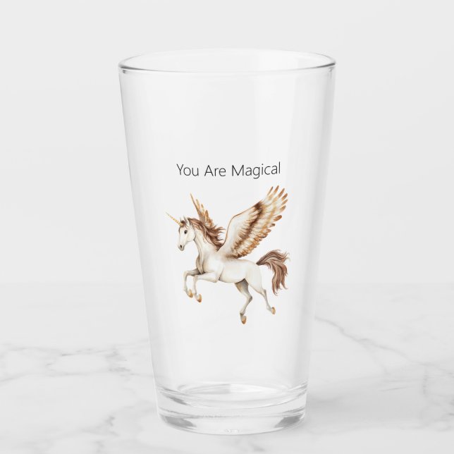 Du Är Magisk Pegasus Enhörning Glaskopp (Framsida)