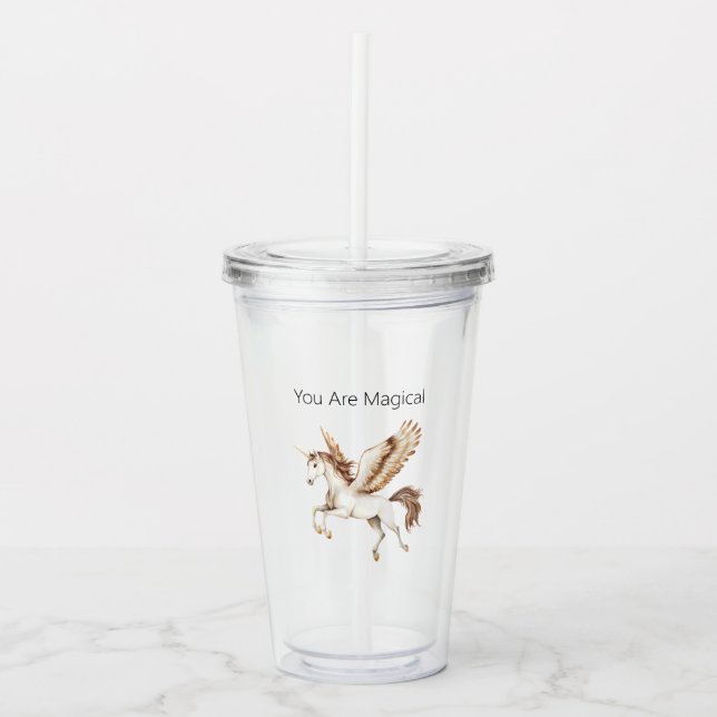 Du Är Magisk Pegasus Enhörning Take Away Mugg (Framsida)