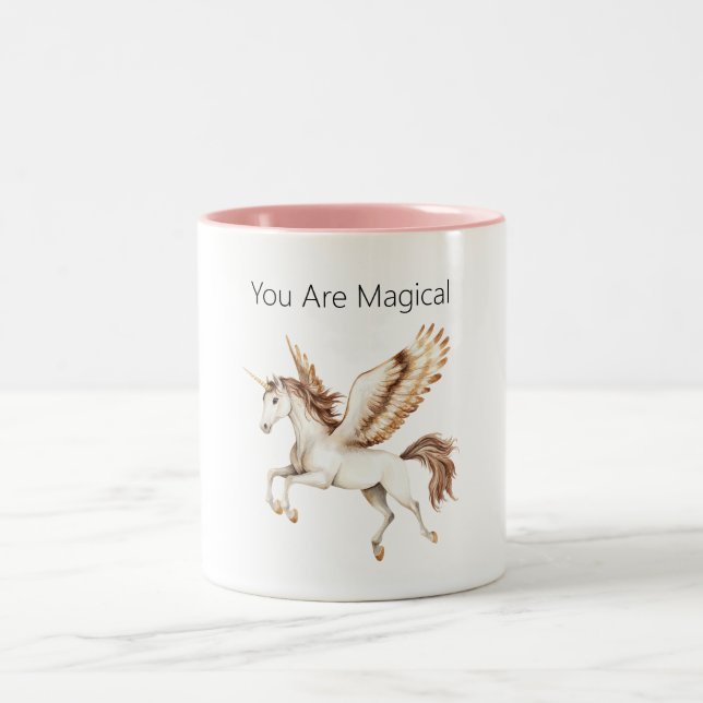 Du Är Magisk Pegasus Enhörning Två-Tonad Mugg (Center)
