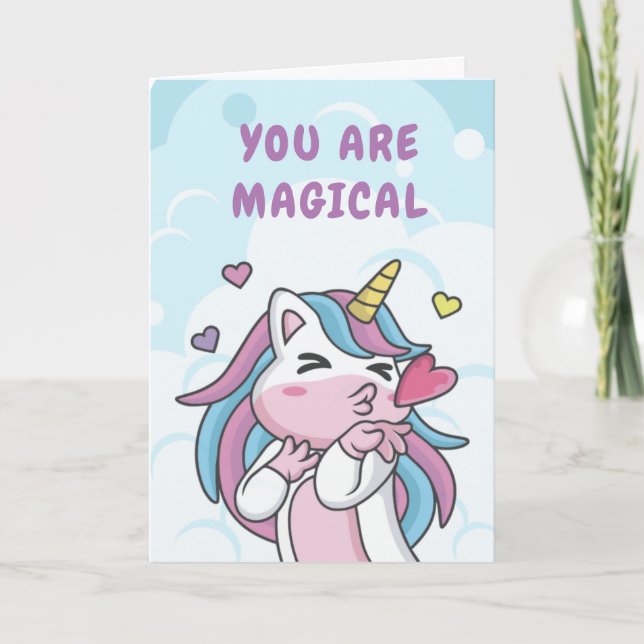 DU ÄR MAGISK - Unicorn Card Kort (Framsida)