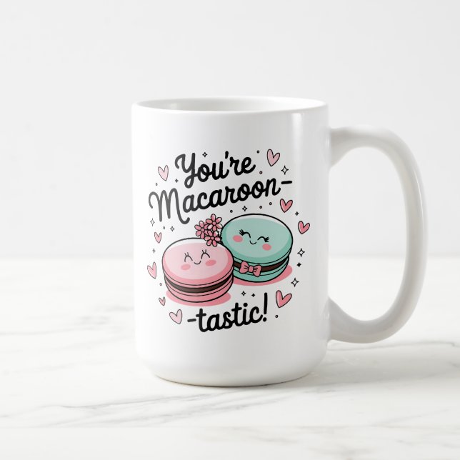 Du är makarontastisk - Alla hjärtans dag Cute Kärl Kaffemugg (Höger)