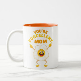 Du är Mamma Roligt Cute Tecknad Smiling Egg Två-Tonad Mugg