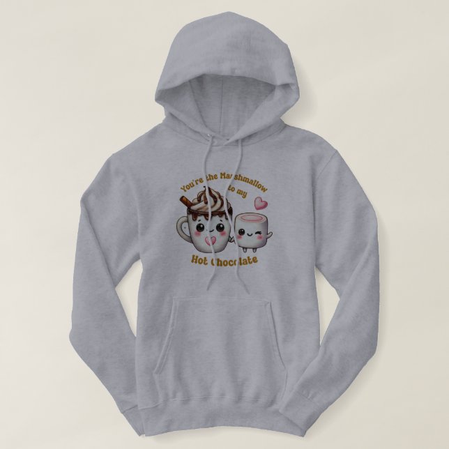Du är Marshmallow till mitt hjärta - Cute Hett Cho Hoodie (Design framsida)