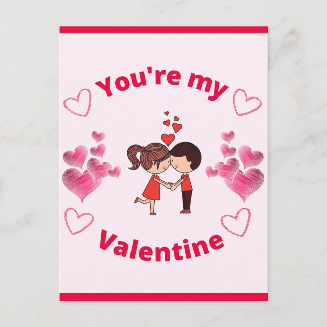 Du är min Alla hjärtans dag  Helg Vykort (Framsida)