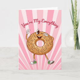 Du är min Allt-Bagel Alla Hjärtans Dag-kort Helgkort