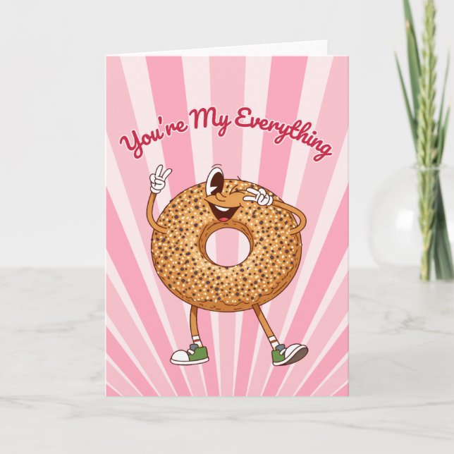 Du är min Allt-Bagel Alla Hjärtans Dag-kort Helgkort (Framsida)