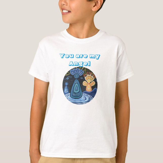Du är min Angel Abstrakt Art Kids T-shirt (Framsida)