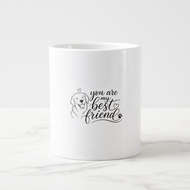 Du Är Min Bästa Vän Hunddesign Jumbo Mugg (Framsidan)