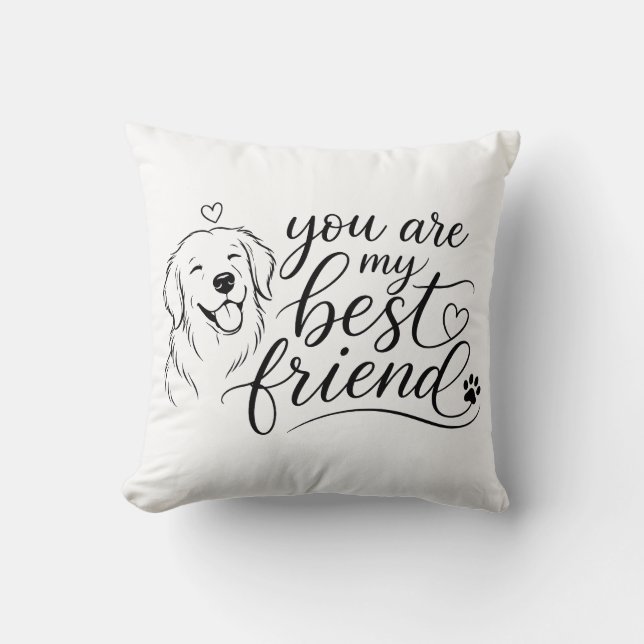 Du Är Min Bästa Vän Hunddesign Kudde (Framsida)
