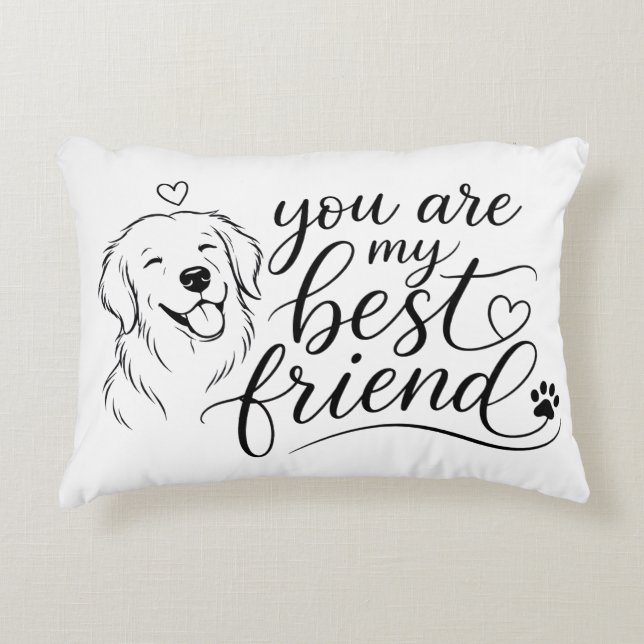 Du Är Min Bästa Vän Hunddesign Prydnadskudde (Framsidan)