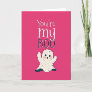 Du är min Boo Cute Ghost Funny Pun Valentine Day Helgkort
