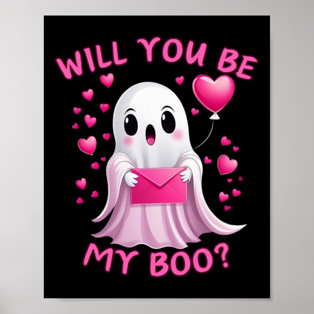 Du är min Boo Cute Ghost Halloween-talessäsong Poster (Framsidan)