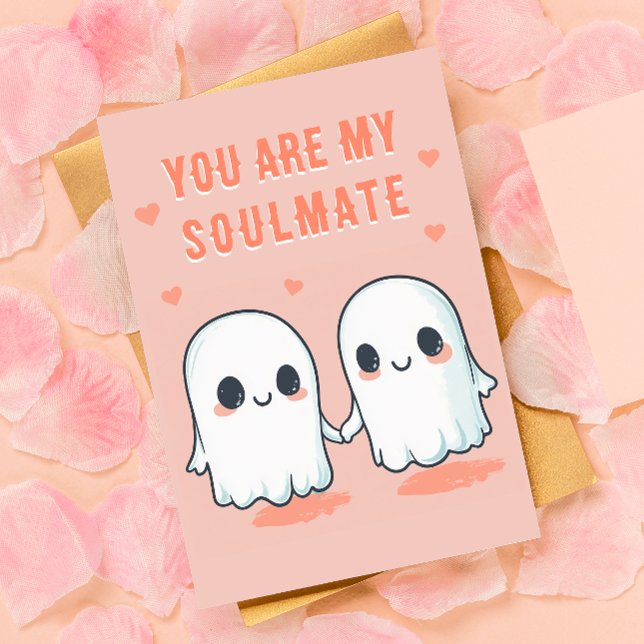 Du är min Boo - Cute Ghost Valentine Day Helgkort (Send a little spooky sweetness this Valentine’s Day with this adorable 'You Are My Boo' card! )
