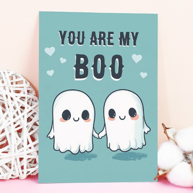 Du är min Boo - Cute Ghost Valentine Day Helgkort (Send a little spooky sweetness this Valentine’s Day with this adorable 'You Are My Boo' card!)