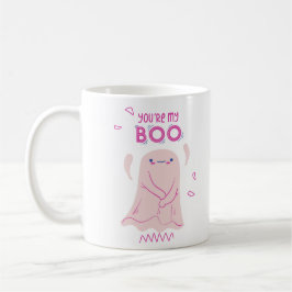 Du är min Boo Cute Rosa Ghost Halloween Kaffemugg