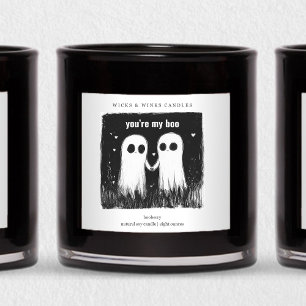 Du är min Boo Funny Halloween Candle-etikett Squar Fyrkantigt Klistermärke