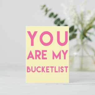Du är min Bucketlist - Romantic Quote Postcard Vykort