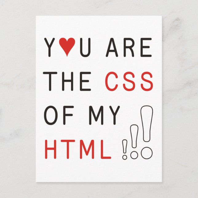Du Är Min CSS Vykort (Framsida)