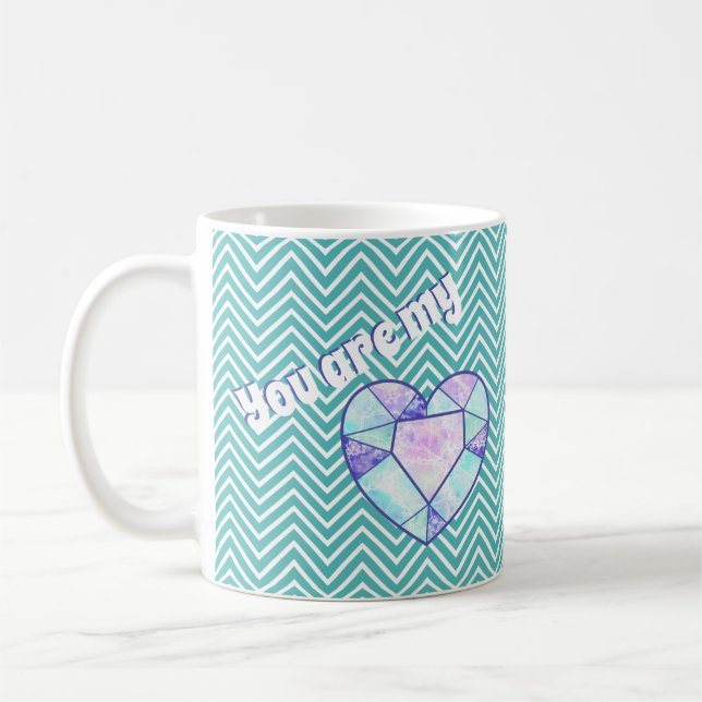 Du är min DIAMOND-hjärtkaffe Mugg (Vänster)