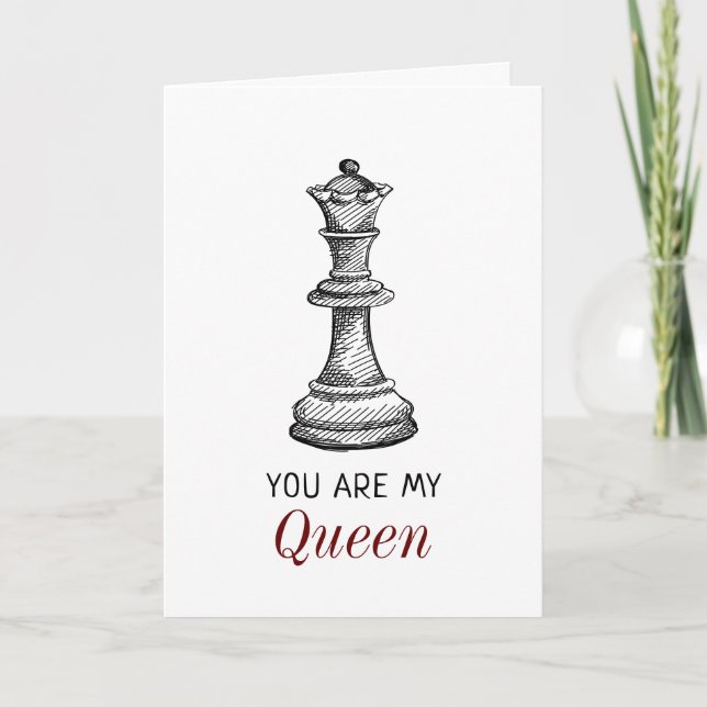 Du är min drottning Chess Maka Girlvänsdag Kort (Framsida)