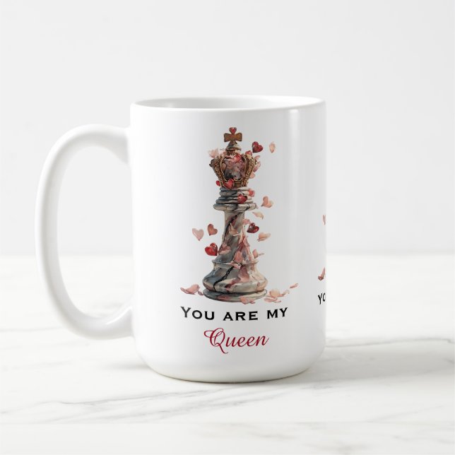 Du Är Min Drottning Schack Alla Hjärtans Dag Kaffemugg (Vänster)