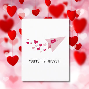 Du är min evighet, Cute Rosa Airplan och Hearts Helg Vykort