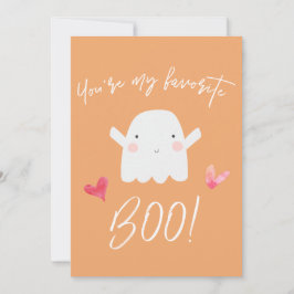 "Du är min favorit Boo!" Cute Halloween Ghost Julkort
