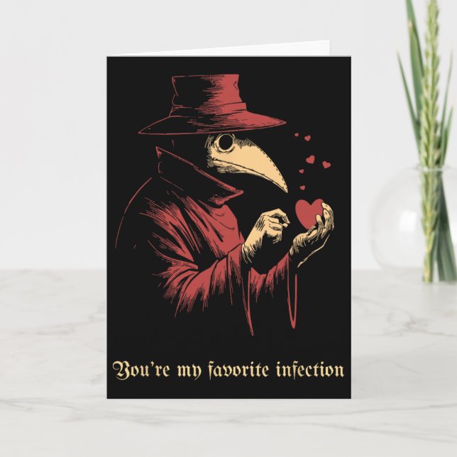 Du Är Min Favoritinfektion Gotisk Pestdoktor Kort (Framsida)