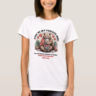 Du är min för alltid krambjörn par t-shirt valenti