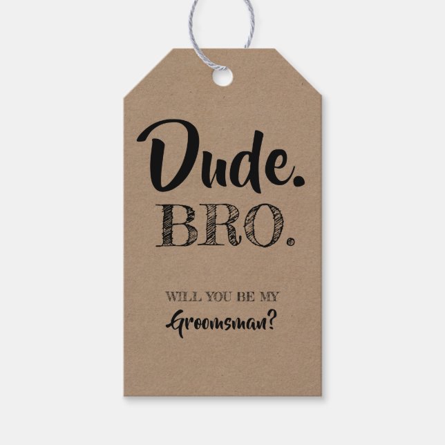 Du är min Groomsman Presentetikett (Framsidan)